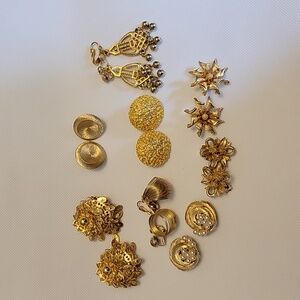 8 pair clip earrings